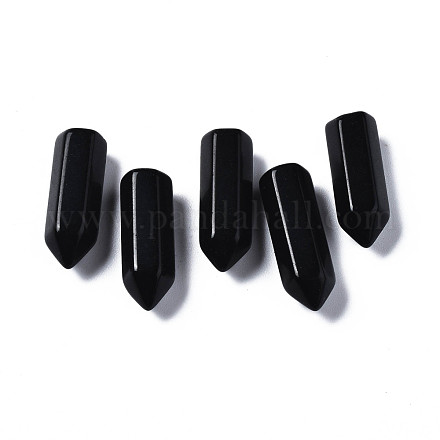 Perle di pietra sintetica nera G-S356-06-1
