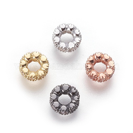 Perles de zircone cubique micro pave en Laiton ZIRC-F098-01-1