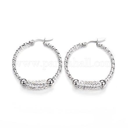 304 Stainless Steel Hoop Earrings EJEW-N0031-56P-1