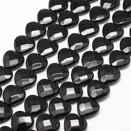 Natural Black Onyx Beads Strands G-P161-37-18x18mm-1