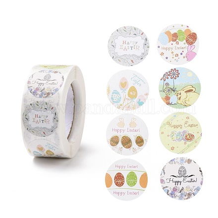 8 Patterns Easter Theme Self Adhesive Paper Sticker Rolls DIY-C060-03M-1