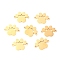 304 Stainless Steel Links Connectors, Dog Paw Print, Golden, 15.5x12x1.1mm, Hole: 1.2mm