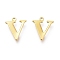 PVD Vacuum Plating  304 Stainless Steel Charms, Laser Cut, Alphabet, Golden, Letter.V, 12x10x0.8mm, Hole: 1mm