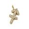 Ion Plating(IP) 304 Stainless Steel Micro Pave Cubic Zirconia Charms, Constellation, Sagittarius, 12x6x2mm, Hole: 1.8mm