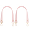 Imitation Leather Bag Handles, with Alloy Swivel Clasp, Pink, 450x18.5x3mm
