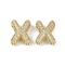 Brass Micro Pave Clear Cubic Zirconia Pendants, Letter X, 25.5x26x9mm, hole: 3.5x2.5mm