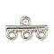 Multi-strand Brass Chandelier Component Links, Real Platinum Plated, 8x14x2mm, Hole: 1.6mm