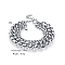 Non-Tarnish Stainless Steel Double-layered Cuban Link Chain Bracelets for Women, Stainless Steel Color, 7-1/8 inch(18cm)