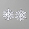 Plastic Big Pendants, Snowflake, White, 78x70x2mm, Hole: 3mm