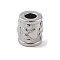 Tarnish Resistant 304 Stainless Steel Beads, Column with Paw Print, Stainless Steel Color, 10x8mm, Hole: 4mm