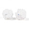 Resin Beads, Round with Flower, with Polymer Clay & Rhinestone, White, 22~26mm, Hole: 2~2.5mm