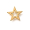 304 Stainless Steel Charms, Laser Cut, Real 18K Gold Plated, Star, 9.5x10x1mm, Hole: 4mm