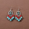 Bohemian tassel turquoise earrings, retro ethnic minority style earrings, personalized temperament, Tibetan ear accessories