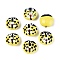 Handmade Bumpy Lampwork Beads, Beetle with Flower Pattern, Yellow, 14.5x9~11mm, Hole: 1~1.4mm