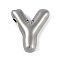 Anti-Tarnish 304 Stainless Steel Pendants, Letter Y, 18x15.5x4.5mm, Hole: 2mm