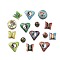 Handmade Cloisonne Beads, Mixed Color, Mixed Shapes, 10~18.5x10~20.5x4~10mm, Hole: 1.2~1.4mm