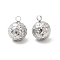Non-Tarnish 201 Stainless Steel Pendants, Textured, Ball Charm, Stainless Steel Color, 10x8mm, Hole: 1.8mm