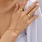 Alloy Cable Chain Link Bracelets, Ring Bracelets for Women, Golden, 6-1/4 inch(16cm)