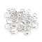 Brass Open Jump Rings, Round, Platinum, 4~10x0.8~1mm, Inner Diameter: 2.4~8mm