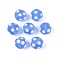 Frosted Handmade Lampwork Beads, Round with Dot, Royal Blue, 11.5~12mm, Hole: 0.9~1.6mm