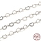 Anti-Tarnish Rhodium Plated 925 Sterling Silver Heart Link Chains, Soldered, Platinum, 3x4x0.5mm
