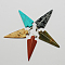 Gemstone Pendants, with Brass Clasps, Mixed Style, Triangle, Platinum, Mixed Stone, 45x18x6mm, Hole: 5x2mm