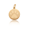 201 Stainless Steel Pet Charms, with Jump Rings, Flat Round with Dog Paw Prints, Golden, 14.5x12x1mm, Hole: 3mm