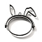 Rabbit Rotatable Alloy Swivel Open Back Bezel Pendants, For DIY UV Resin, Epoxy Resin, Cadmium Free & Nickel Free & Lead Free, Gunmetal, 35x33.5x3.5mm, Hole: 1.4mm