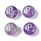 Natural Amethyst Beads, Rondelle with Letter, Letter P, 8.5~9x5~5.5mm, Hole: 1.2mm
