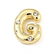 Brass Micro Pave Clear Cubic Zirconia Pendants, Long-Lasting Plated, Cadmium Free & Lead Free, Real 18K Gold Plated, Letter A~Z, Letter G, 18~19x11~21x5mm, Hole: 2.8~3x1.8~2mm