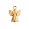 Stainless Steel Pendants, Real 18K Gold Plated, Angel & Fairy, 19x14mm