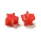 Silicone Ear Nuts, Star, Red, 6x5x3.5mm, Hole: 0.5mm