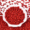 Baking Paint Glass Seed Beads, Oval, Red, 7x4~4.5mm, Hole: 0.9mm, about 2500pcs/pound