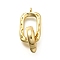 Rectangle Brass Fold Over Clasps, Long-lasting Plated, Lead Free & Cadmium Free, Real 18K Gold Plated, 27mm, Hole: 1.4 and 1.2mm