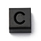 Ion Plating(IP) 304 Stainless Steel Square Slide Charms, Black, Letter C, 9x8x4mm, Hole: 3.5x8.5mm