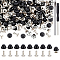 100 Sets Brass Pegging, with Iron Pins, 1Pc Leather Punch Leathercraft Hole Craft, 1Pc Iron Screwdriver, Black, 9.5x6.5mm