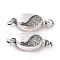 925 Sterling Silver Box Clasps, Oval, Thailand Sterling Silver Plated, 7.5x17x6mm, Hole: 2mm