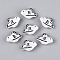 Handmade Lampwork Enamel Beads, Bird, White, 14~14.8x20~20.3x9~9.8mm, Hole: 0.8~0.9mm