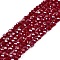Electroplate Glass Beads Strands, Pearl Luster Plated, Faceted, Rondelle, Dark Red, 2.3~2.7x2mm, Hole: 0.4mm, about 135~140pcs/strand, 26~27cm