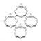 Plating ABS Plastic Links connectors, Ring, Platinum, 40x36x3mm, Hole: 2~3mm