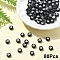 Opaque Acrylic Horizontal Hole Beads, with Enamel, Flat Round, Letter R, 7x4mm, Hole: 1.5mm