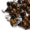 Natural Tiger Eye Pendants, with 201 Stainless Steel Finding, Gourd, 22~23x13mm, Hole: 4x7mm
