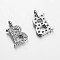 Initial Letter Brass Micro Pave Cubic Zirconia Pendants, Letter.B, 9~10x4~10x1.5~2mm, Hole: 1.5mm