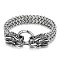 Dragon Viking 304 Stainless Steel Wheat Chain Bracelets for Men, Alloy Clasp, Antique Silver, 8-1/4 inch(21cm)