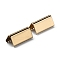 Brass Ribbon Crimp Ends, Crimp End Findings, Light Gold, 15x7.5mm