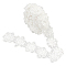 Organza Ribbons, with Imitation Pearl Beads, Flower, White, 2-3/8~2-1/2 inch(60~62mm)