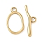 304 Stainless Steel Toggle Clasps, Ion Plating(IP), Oval, Real 18K Gold Plated, Ring: 25x15x2.5mm; Bar: 29x9x3.5mm