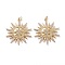 Brass Micro Pave Clear Cubic Zirconia Pendants, with Jump Rings, Star, Real 18K Gold Plated, 34x32x3mm, Jump Ring: 5x1mm, 3mm Inner Diameter
