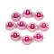 Luminous Frosted Acrylic Beads, Electroplated, Flat Round with Letter, Glow in the Dark, Letter D, 10x5mm, Hole: 2mm, about 1390pcs/500g