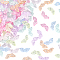 100Pcs Transparent Crackle Acrylic Beads, Wing, Mixed Color, 9x22x6.5mm, Hole: 2mm